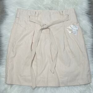 FREE PEOPLE Faux Leather Paperbag Mini Skirt Womens Size 4 Belted Spring Summer